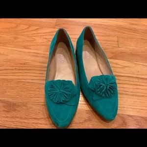 Talbots suede driving loafers . Size 7. Gorgeous teal color